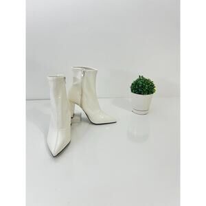 Iloise Womens Patent Block Heel Booties, Size 5